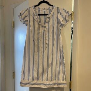 Vineyard Vines White Dress with Blue Stripes